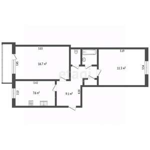 2-к квартира, вторичка, 50м2, 3/5 этаж