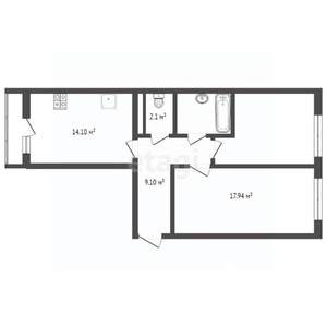 2-к квартира, вторичка, 60м2, 9/10 этаж