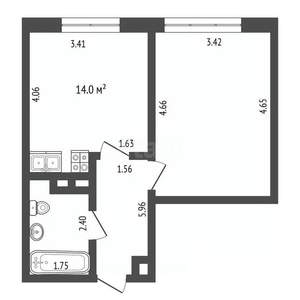 1-к квартира, вторичка, 39м2, 3/9 этаж