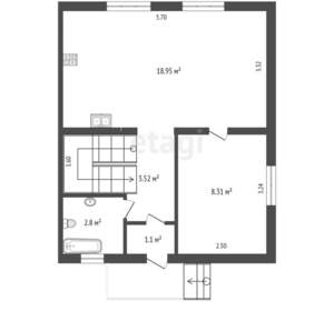 4-к квартира, вторичка, 68м2, 1/2 этаж