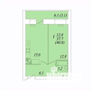 1-к квартира, вторичка, 41м2, 1/10 этаж