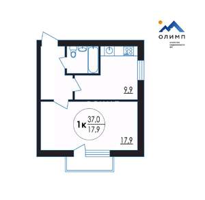1-к квартира, вторичка, 37м2, 2/3 этаж
