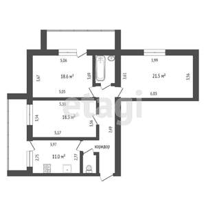 3-к квартира, вторичка, 89м2, 9/11 этаж