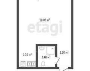 Студия квартира, вторичка, 26м2, 1/9 этаж