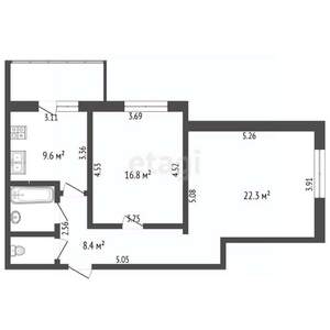 2-к квартира, вторичка, 62м2, 6/10 этаж