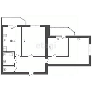 3-к квартира, вторичка, 74м2, 9/12 этаж