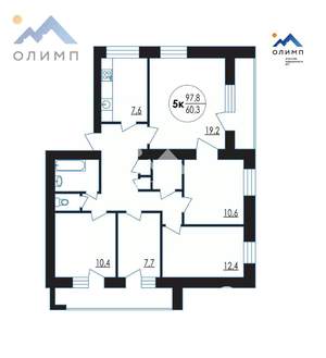 4-к квартира, вторичка, 98м2, 9/9 этаж