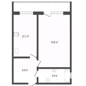 1-к квартира, вторичка, 41м2, 4/5 этаж