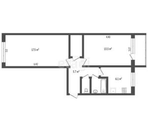 2-к квартира, вторичка, 49м2, 4/5 этаж