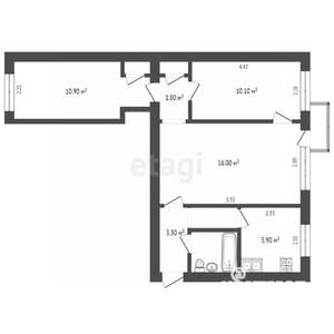 3-к квартира, вторичка, 54м2, 2/5 этаж