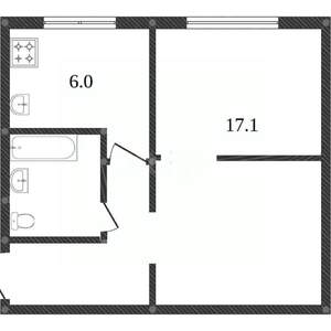1-к квартира, вторичка, 30м2, 2/5 этаж