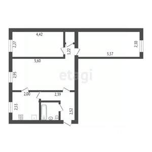 3-к квартира, вторичка, 55м2, 1/5 этаж