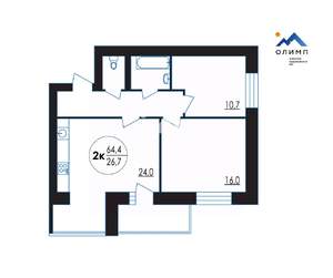 2-к квартира, вторичка, 65м2, 5/10 этаж