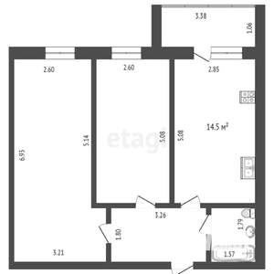 3-к квартира, вторичка, 56м2, 4/10 этаж