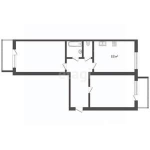 2-к квартира, вторичка, 52м2, 3/5 этаж