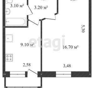 1-к квартира, вторичка, 31м2, 4/9 этаж