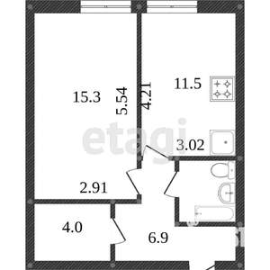 2-к квартира, вторичка, 44м2, 5/5 этаж