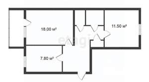 2-к квартира, вторичка, 51м2, 5/5 этаж