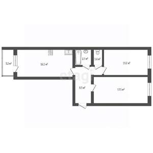 3-к квартира, вторичка, 61м2, 4/10 этаж