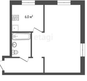 1-к квартира, вторичка, 31м2, 1/5 этаж