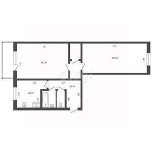 2-к квартира, вторичка, 45м2, 3/5 этаж