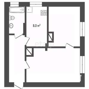 2-к квартира, вторичка, 42м2, 1/2 этаж