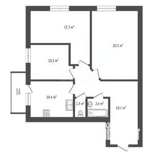 3-к квартира, вторичка, 79м2, 12/16 этаж