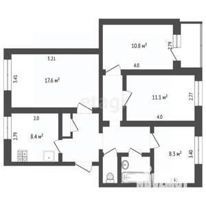 4-к квартира, вторичка, 74м2, 4/5 этаж