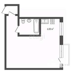 Студия квартира, вторичка, 30м2, 3/5 этаж