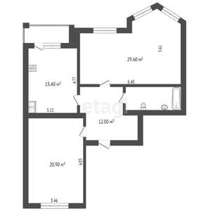 2-к квартира, вторичка, 85м2, 5/6 этаж