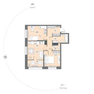 2-к квартира, вторичка, 61м2, 6/15 этаж