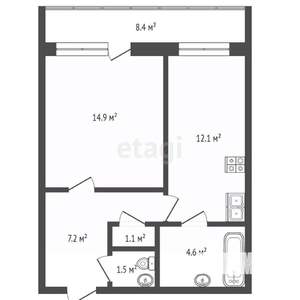 1-к квартира, вторичка, 41м2, 10/14 этаж