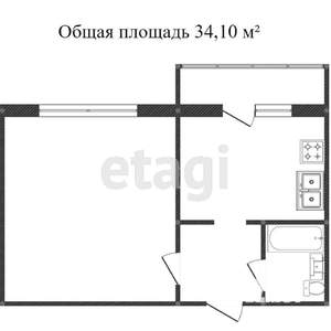 1-к квартира, вторичка, 36м2, 2/5 этаж