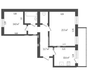 2-к квартира, вторичка, 68м2, 4/10 этаж
