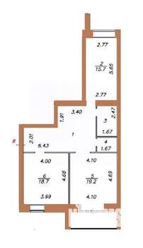 2-к квартира, вторичка, 79м2, 2/5 этаж