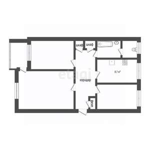 3-к квартира, вторичка, 65м2, 1/2 этаж