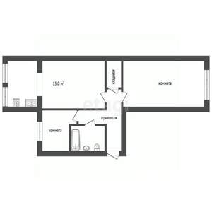 2-к квартира, вторичка, 59м2, 1/5 этаж