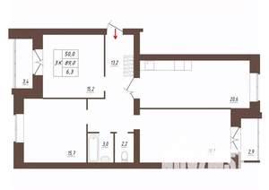 3-к квартира, строящийся дом, 89м2, 1/3 этаж