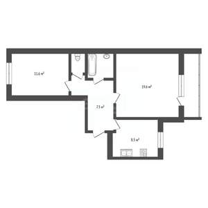 2-к квартира, вторичка, 50м2, 2/10 этаж