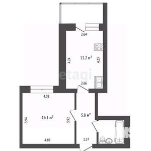 1-к квартира, вторичка, 37м2, 4/10 этаж