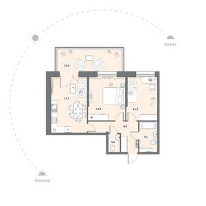 2-к квартира, сданный дом, 73м2, 1/9 этаж