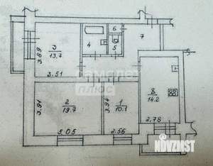 3-к квартира, вторичка, 76м2, 4/5 этаж