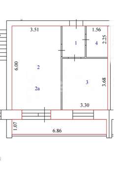2-к квартира, вторичка, 44м2, 1/5 этаж