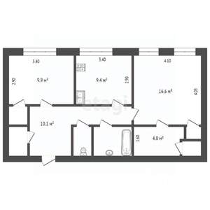 2-к квартира, вторичка, 60м2, 4/5 этаж