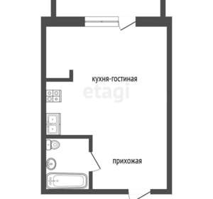 Студия квартира, вторичка, 29м2, 12/13 этаж