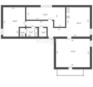3-к квартира, вторичка, 131м2, 4/4 этаж