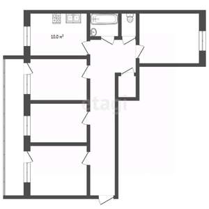 4-к квартира, вторичка, 79м2, 6/9 этаж