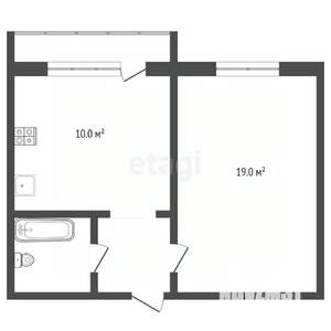 1-к квартира, вторичка, 38м2, 4/5 этаж