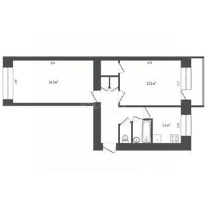 2-к квартира, вторичка, 46м2, 5/5 этаж