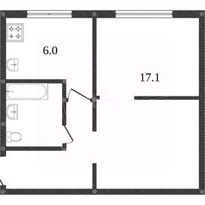 1-к квартира, вторичка, 30м2, 2/5 этаж